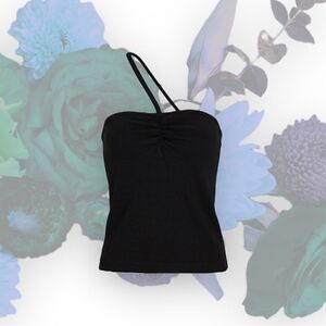 AGOLDE Lola Gathered Front Tank in Black